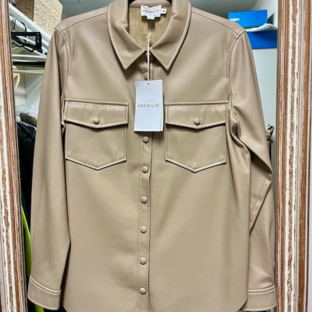 Molly Bracken Leather-Loof Overshirt, Women's Medium